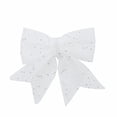 thumbnail image 1 of 12 PCS White Christmas Bows, 5.5 Inch Glitter Sequin Bows for Christmas Trees & Wreath Decorations, 1 of 5