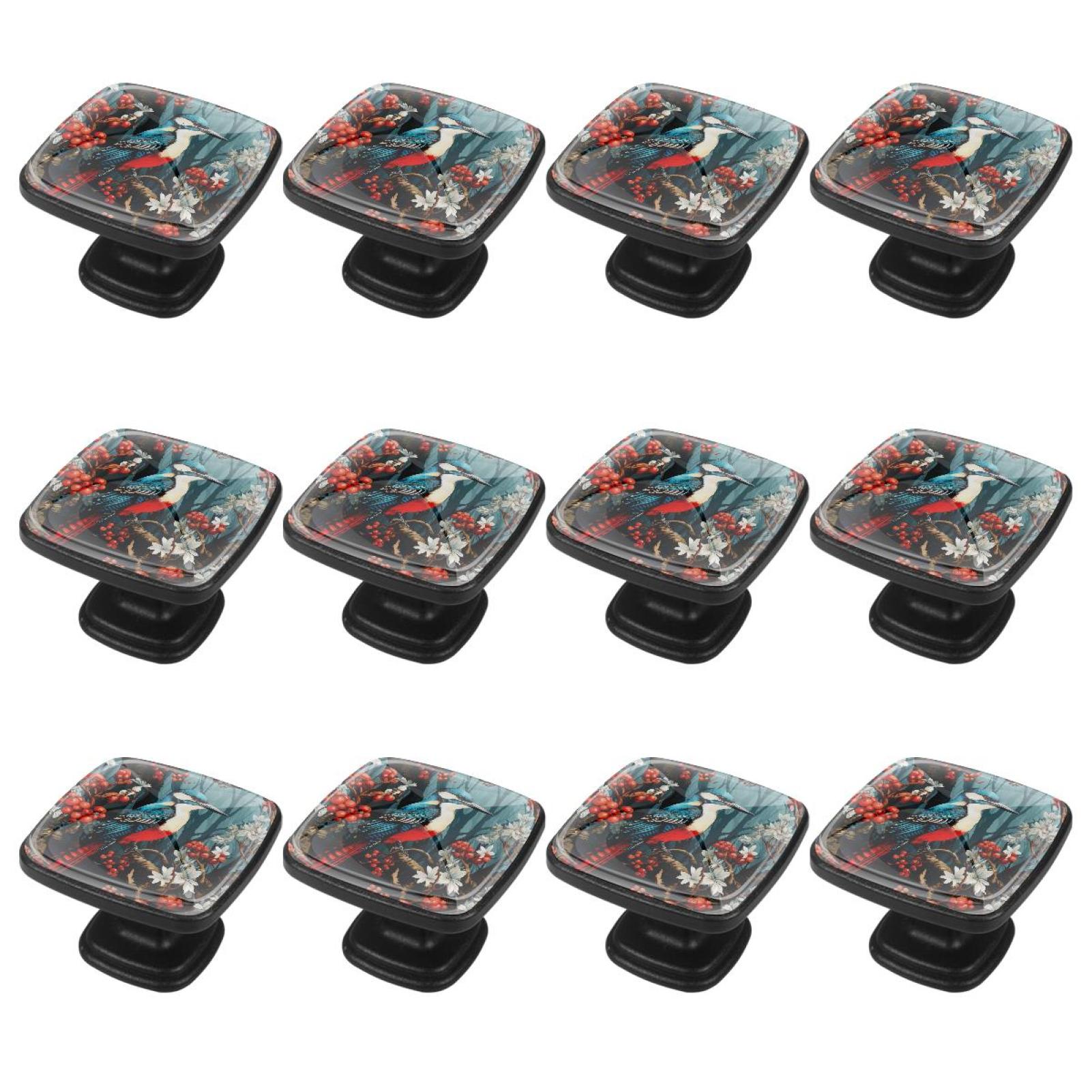 12 PCS Woodpecker Drawer Knobs Square Cabinet Handles with Screws