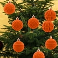 thumbnail image 1 of 12 PCS Xmas Decorative Hanging Ornaments, Boxed Christmas Tree Pendant, Christmas Velvet Balls, Flocked Xmas Ornaments for Tree, Plastic Balls, Flocked Velvet Christmas Tree for Home Decor (Orange), 1 of 5