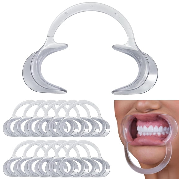 12 PCs Double Cheek Retractor by VASTMED | Large Double Head C-Shape Cheek Retractors Opener | Autoclavable Mouth Opener Retractors for Teeth Whitening
