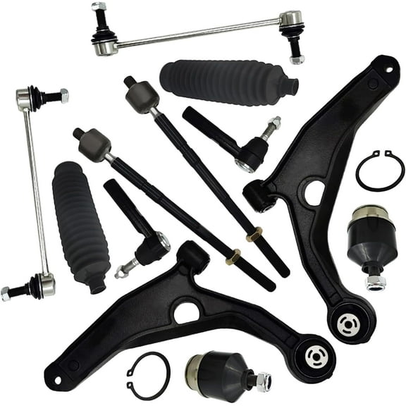 12 PCs Suspension Kit Lower Control Arm Inner Outer Tie Rod Sway Bar Ball Joint Compatible With 2009-2015 Dodge Journey