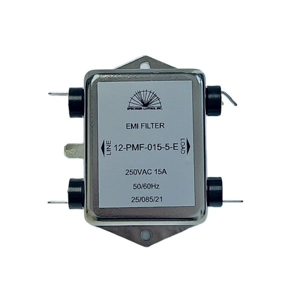 12-PMF-015-5-E Power Line Filter, 250VAC 15A 50/60HZ, Radius Power