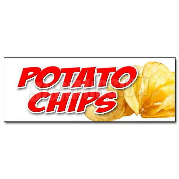 12" POTATO CHIPS DECAL sticker kettle bar b que fresh made warm hot crisps