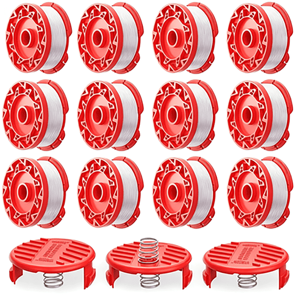 12 Pack 0.065" 30Ft String Trimmer Replacement Spool Line WeedEater Strings Compatible with Craftsman Weed Wacker (3 Cap+2 Springs)