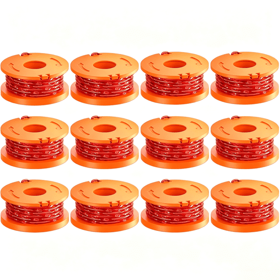 12 Pack 0.065 Inch 10 FT Replacement Spools Trimmer String Line Compatible with Worx WA0010 String Trimmers (12 Spools)
