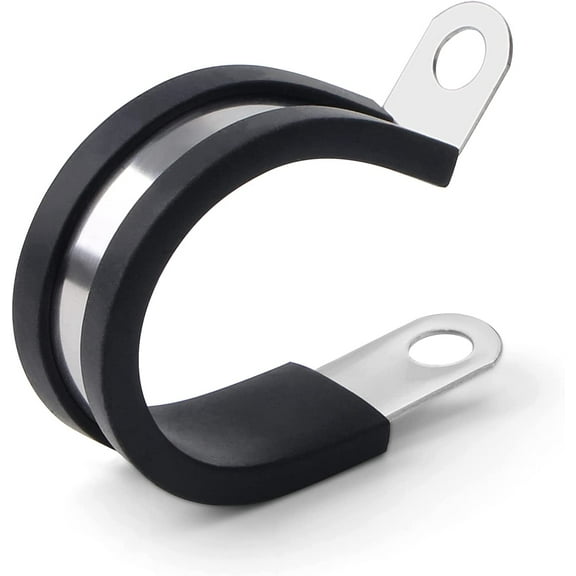 12 Pack 1 1/2 Inch Stainless Steel Cable Clamps, Metal Pipe Clamps Wire Clamps Conduit clamps for Tube, Pipe or Wire Loom Installation, Rubber Cussioned