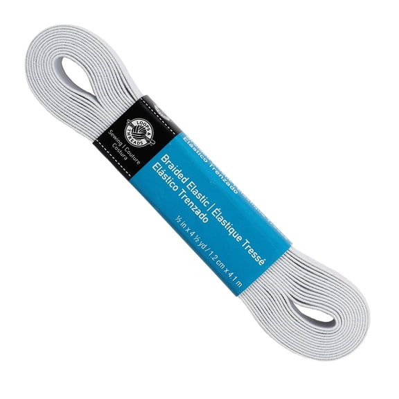 12 Pack: 1/2" Braided Elastic by Loops & Threads