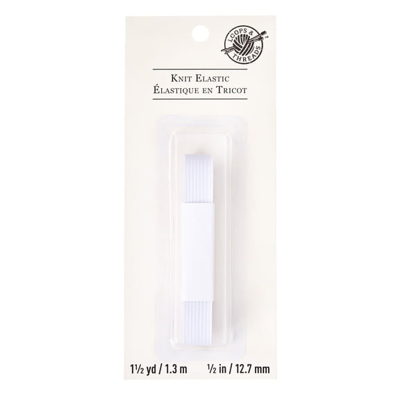 Loops & Threads 1/2" Knit Elastic, 12 Pack