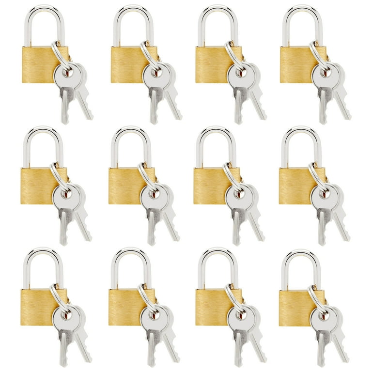Juvale 12 Pack 1.2 inch Small Luggage Locks with Keys Mini Padlocks for Locker Suitcase and Gym