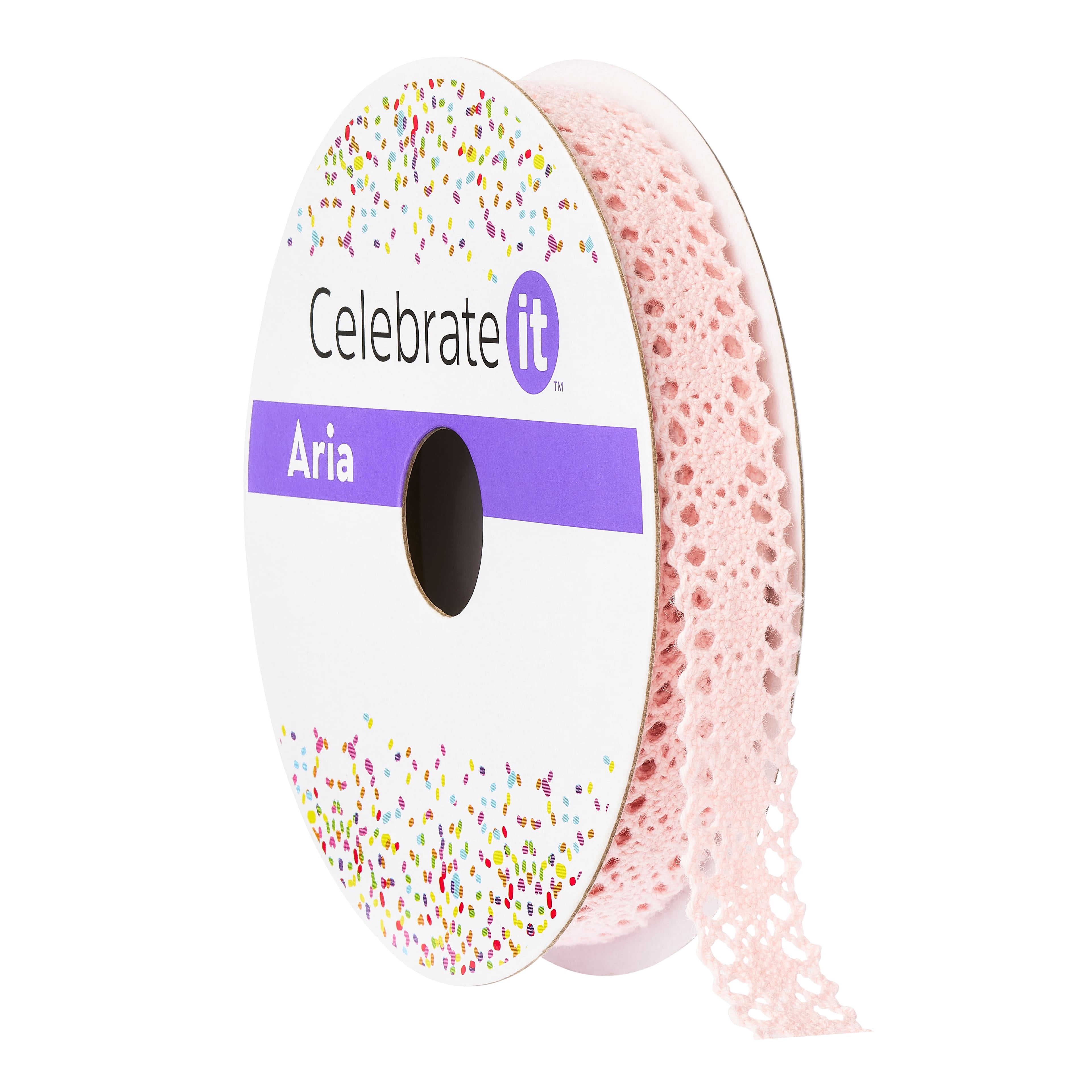 12 Pack: 1/2" x 3yd. Lace Vintage Blush Ribbon by Celebrate It™ Aria