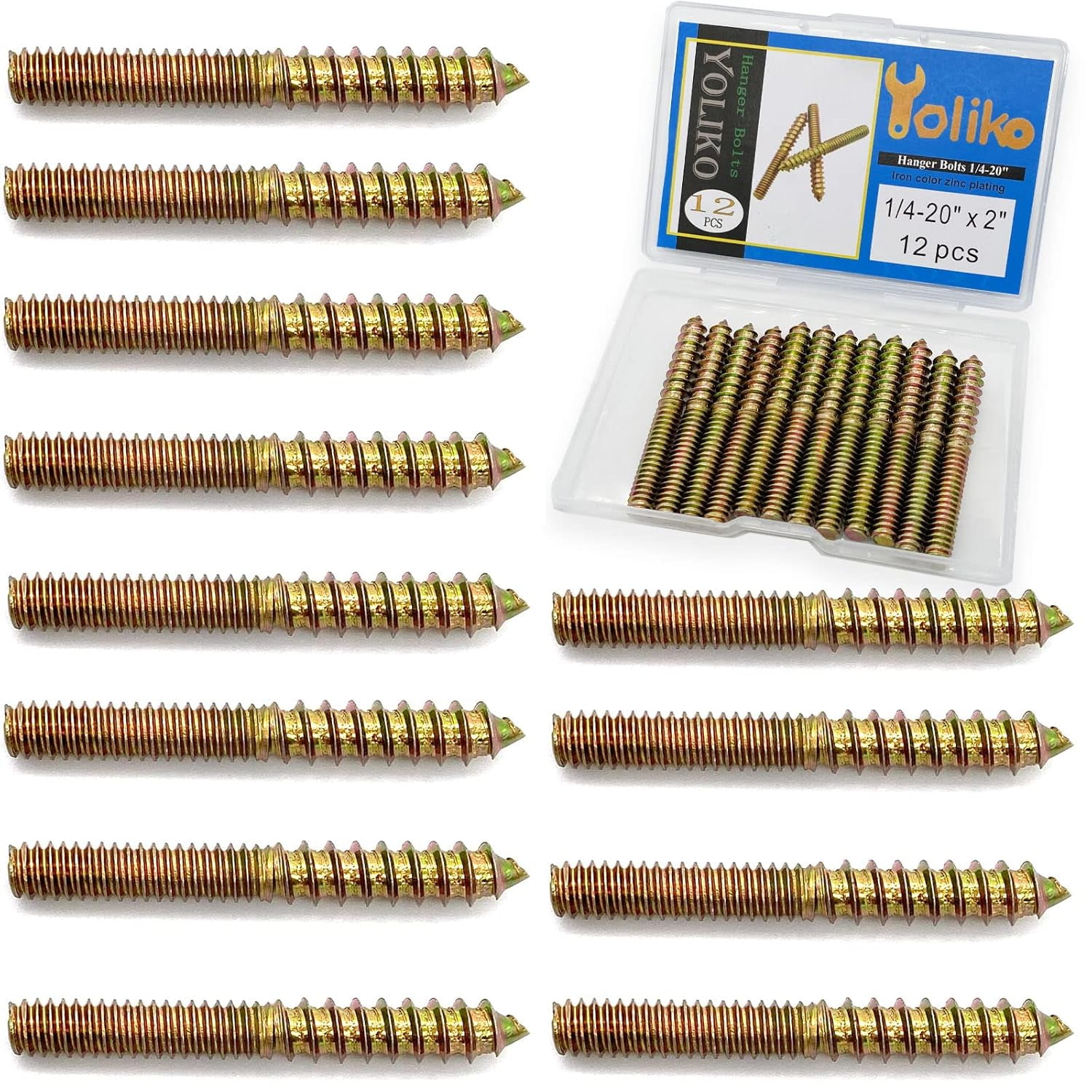 M10x50mm Hanger Bolts Double Head Dowel Screw 120mm Length 15pcs Silver Tone