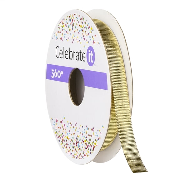 12 Pack: 1/4" x 15yd. Lame Gold Ribbon by Celebrate It 360