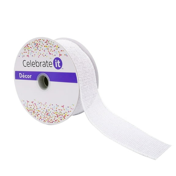 12 Pack: 1.5" x 30ft. Faux Burlap Wired Ribbon by Celebrate It