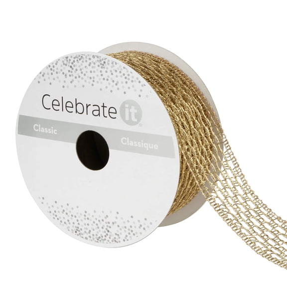 12 Pack: 1.5" x 4yd. Knit Metallic Ribbon by Celebrate It Classic