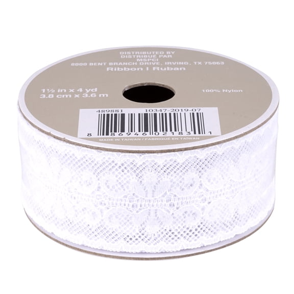 12 Pack: 1.5" x 4yd. Lace Ribbon by Celebrate It Aria Vintage Blush