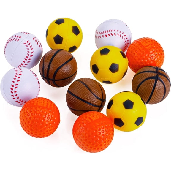 12 Pack 1.6 Inch Soft Rubber Ball Sponge Balls Kitten Interactive Color