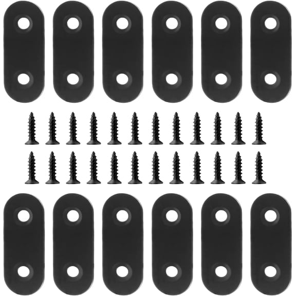 12 Pack 1.6 x 0.6 Inch Matte Black Stainless Steel Straight Brace Mending Plate for Professional Daily Home Use