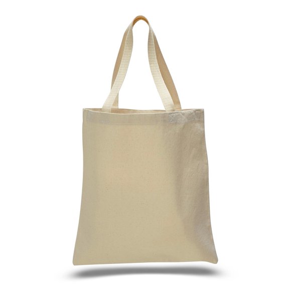 (12 Pack) 1 Dozen - Heavy Cotton Canvas Tote Bag (Natural)