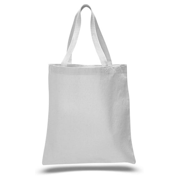 (12 Pack) 1 Dozen - Heavy Cotton Canvas Tote Bag (White)