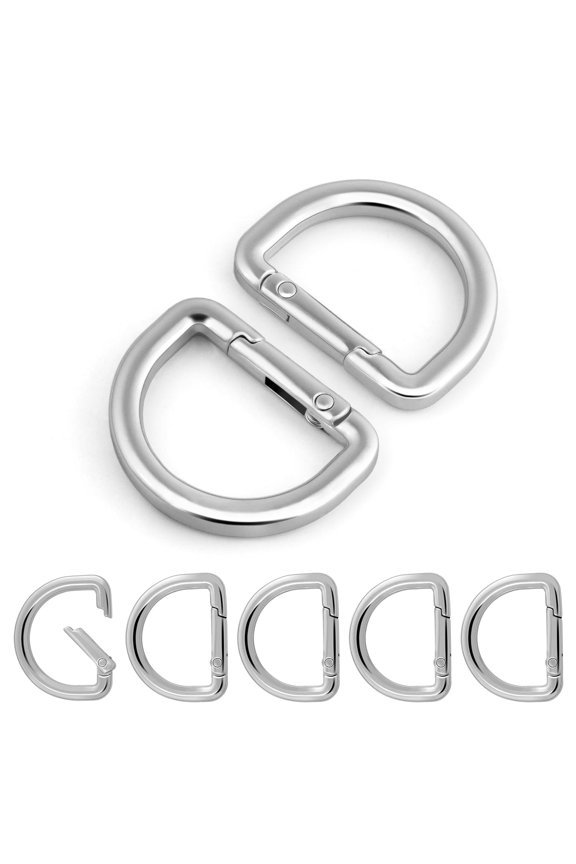 12 Pack 1" Spring D-Ring Clips – Metal Carabiner Keychain Clips for Bags, Key Fobs, Dog Tags & Paracord