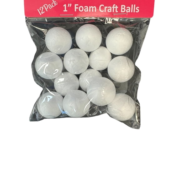 12 Pack 1 inch Foam Craft Balls for School & Craft Projects – High ...