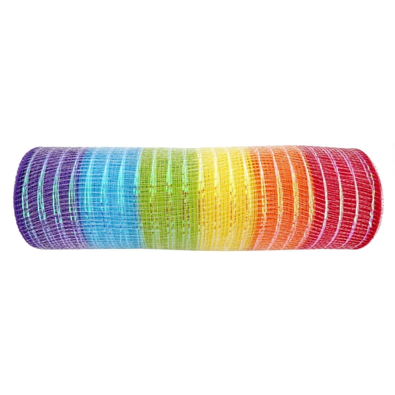 12 Pack: 10" x 6.3yd. Rainbow Striped Mesh by Celebrate It