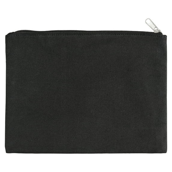 Make Market 10" x 8" Black Canvas Pouch, 12 Pack