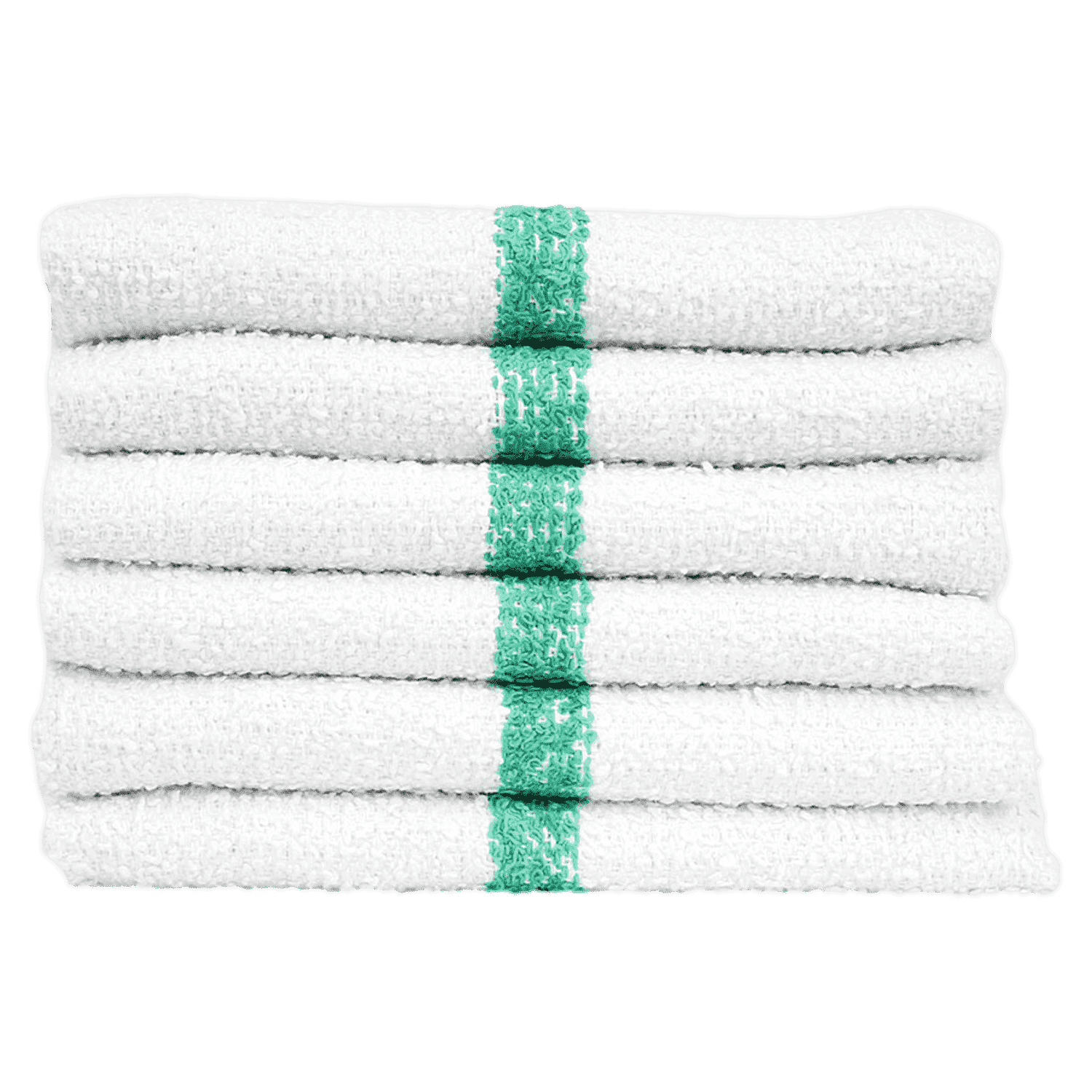 Cotton Hand Towels 16x27 in Green Stripe, Lightweight, Kitchen Restaurant Bar Mop Gym (12)