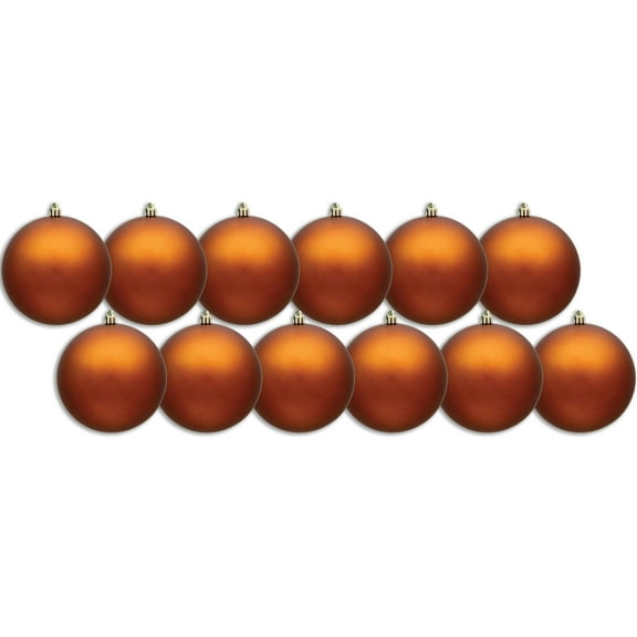 12 Pack 100mm 4" Copper Matte Ball Ornament with Wire