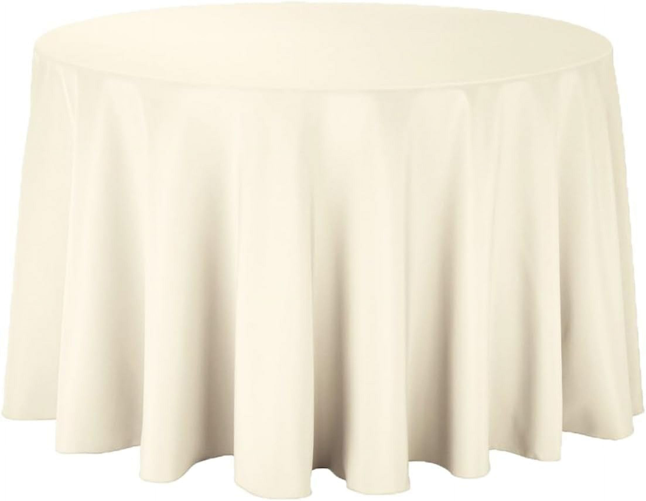 12 Pack 108 Inch Round Ivory Polyester Tablecloth, Table Cover, Stain ...