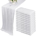 thumbnail image 1 of 12 Pack 10Ft Cheesecloth Table Runner 35x120 Inch Boho Gauze Table Runner Rustic Cheese Cloth Long Romantic Table Runners for Wedding Bridal Shower Birthday Party Table Decor (White), 1 of 7