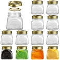 12 Pack 10OZ Airtight Mason Jars with Gold Metal Lids Small Glass