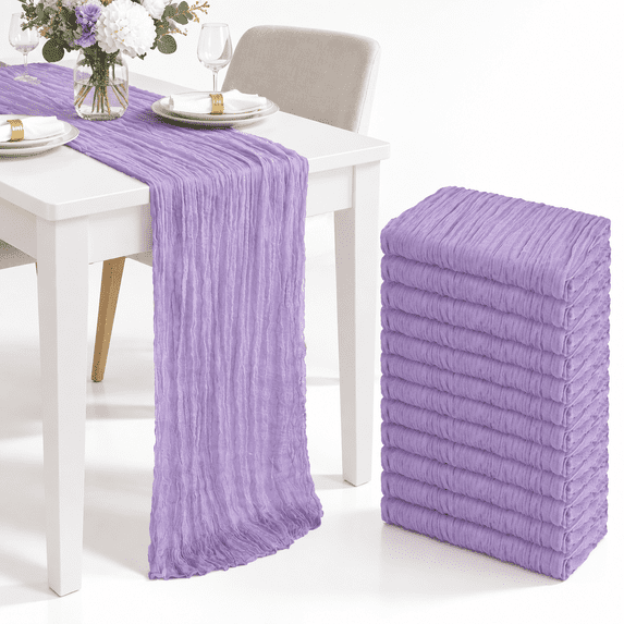 Rustic Modern Table Runner 12 Pack 10ft Lavender Purple Cheesecloth Table Runner 23 X 120 Inch ...