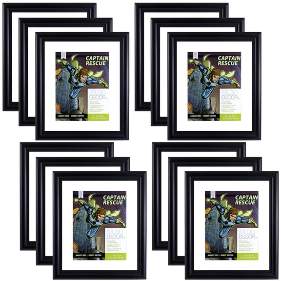Studio Decor 11" x 13" Black Comic Book Float Frame, 12 Pack