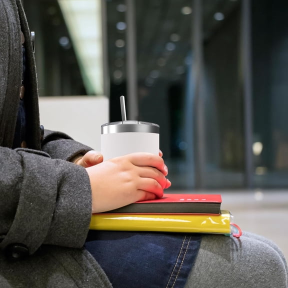 12 Pack 12 Oz Stainless Steel Skinny Tumbler with Splash Proof Lid, Vacuum Insulated Double Wall Thermal Cup, Outdoor  Travel Slim Bottle for Hot Cold Drinks