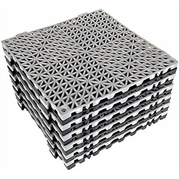 12 Pack 12" x 12" Interlocking Shower Cushion Mat Non-Slip Rubber Floor Tiles DIY Size Non-Slip Shower Bath Tile Splicing Waterproof Drainage Mat for Drain Pool Deck Patio Yard