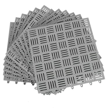 12 Pack Interlocking Shower Mats - Non-Slip Rubber Drainage Tiles For Wet Areas