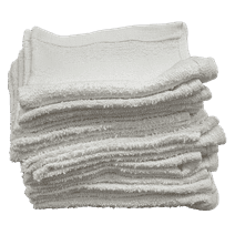 12 Pack - 12 x 12 White Cotton Value Washcloth Rags | Spa Painting Cleaning Face - 1 LB Per Dozen