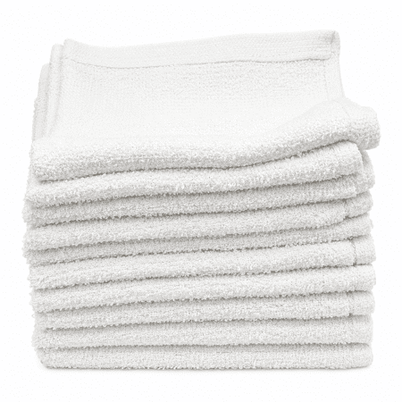 12 Count 12 x 12 White 100% Cotton Value Washcloth Rags Spa Painting Cleaning