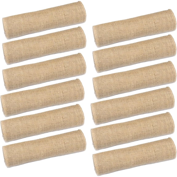 12 Pack 12" x 71" Burlap Table Runners, Rustic Jute Fabric Roll, Vintage Wedding Decorations, Brown Party Runner, Dinner Table Mats Placemats for Home Decor, Outdoor Wedding, Party, Events