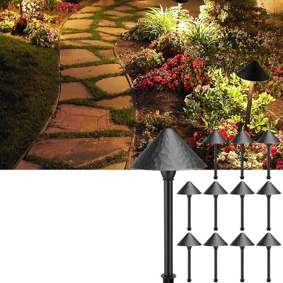 12 Pack 12V LED 3W LED Landscape Lights, Rustic Style, Aluminum Housing, 3000K Warm White