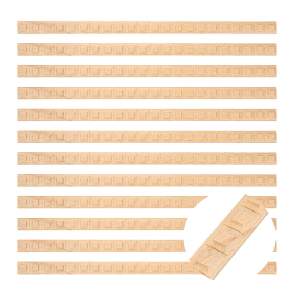 12 Pack 15.75" Decorative Wood Trim, Unfinished 3D Wooden Furniture Molding Trim for DIY Craft, Home Wall Cabinet Shelf Window Door (Grid, 20mm)
