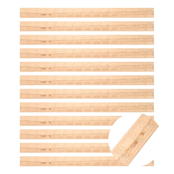 12 Pack 15.75" Decorative Wood Trim, Unfinished 3D Wooden Furniture Molding Trim for DIY Craft, Home Wall Cabinet Shelf Window Door (Grid, 30mm)