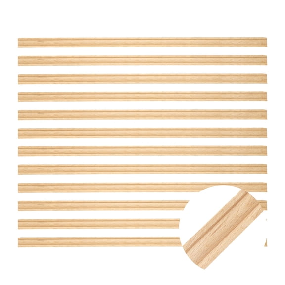 12 Pack 15.75" Decorative Wood Trim, Unfinished 3D Wooden Furniture Molding Trim for DIY Craft, Home Wall Cabinet Shelf Window Door (Triangle, 12mm)