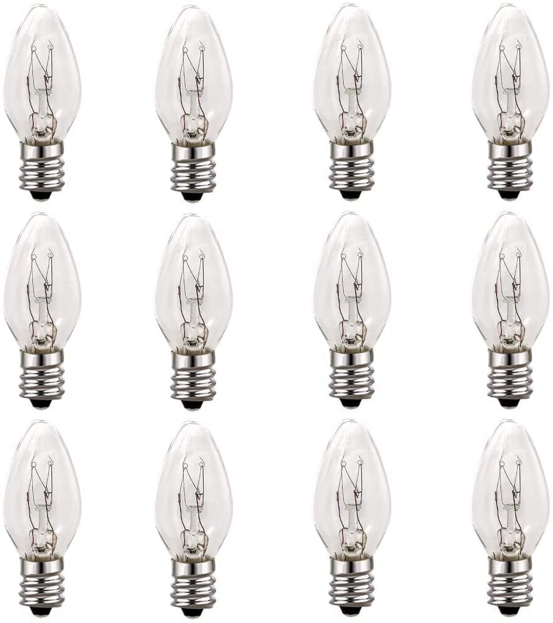 12 Pack, 15 Watt Light Bulbs for Himalayan Salt Lamps & Baskets, Chandeliers, Scentsy & Wax Warmers, E12 Base
