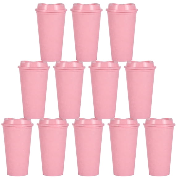 12-Pack 16oz Reusable Tumbler Set - BPA-Free PP Coffee Cups with Lids & Straws for Hot/Cold Drinks, Perfect for Party, Travel & Holiday Gifts