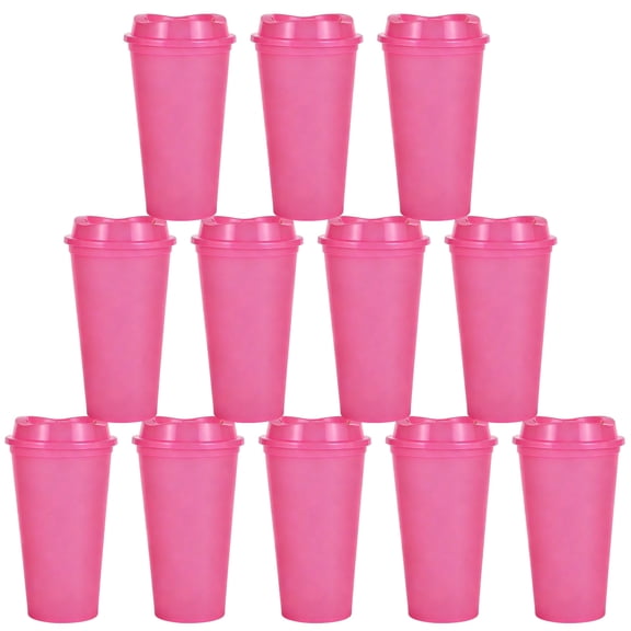 12-Pack 16oz Reusable Tumbler Set - BPA-Free PP Coffee Cups with Lids & Straws for Hot/Cold Drinks, Perfect for Party, Travel & Holiday Gifts