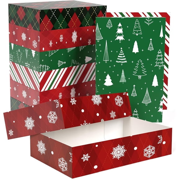 12 Pack 17" Christmas Gift Boxes with Lids - Large (4" Deep) Gift Boxes for Present, Wrapping Robe, Shirt, Clothing
