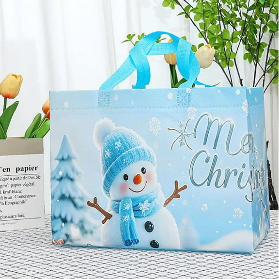12 Pack 17" Extra Large Christmas Gift Bags, Reusable Non-Woven Christmas Tote Bags with Handles, Perfect for Gift Wrap/Party Favor Supplies, 9.8 * 12.6 * 6.7"