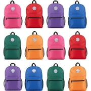 12 Pack 17 Inch Wholesale Backpacks for Students, Case of Bookbags Water Resistant Knapsacks (12 Pack Backpack Assortment)